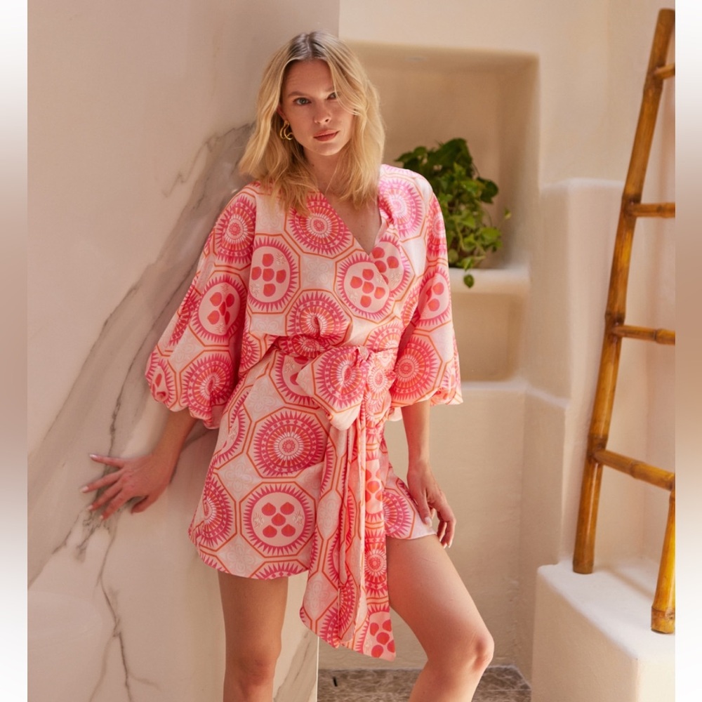 Porto D Almas Wrap Dress Size Medium - Picture 2 of 7